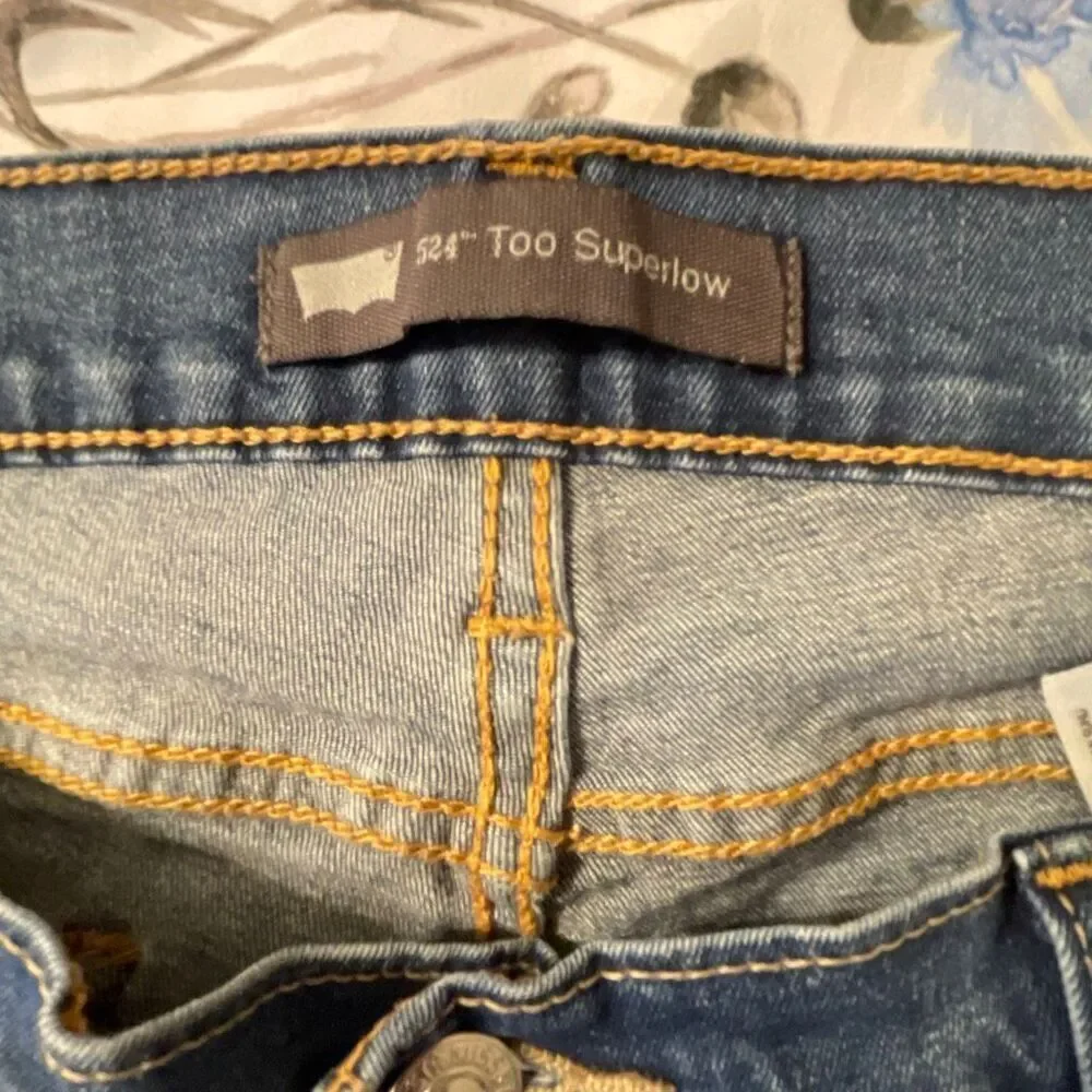 Levi’s 524 Too Super-low Womens Deconstructed Jeans - Picture 10 of 13